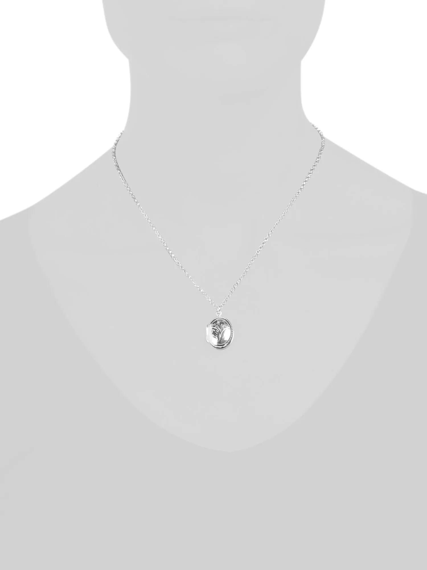 ARGENTO VIVO Sterling Silver Etched Locket Necklace - for kids