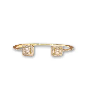 Art Deco Square Pave Cuff Bracelet