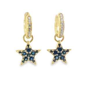 Aspery and Guldag Star Diamond and Sapphire Earrings