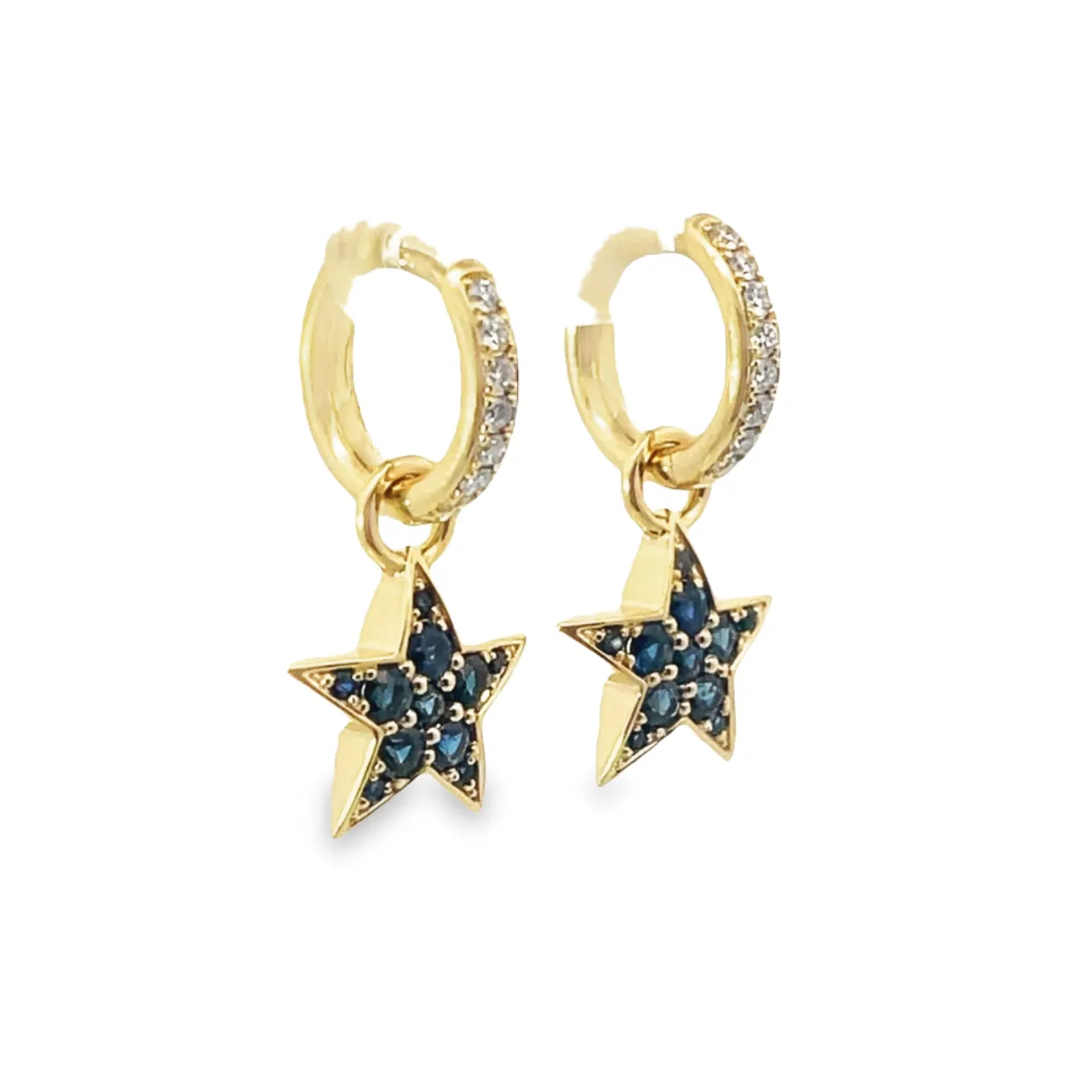 Aspery and Guldag Star Diamond and Sapphire Earrings