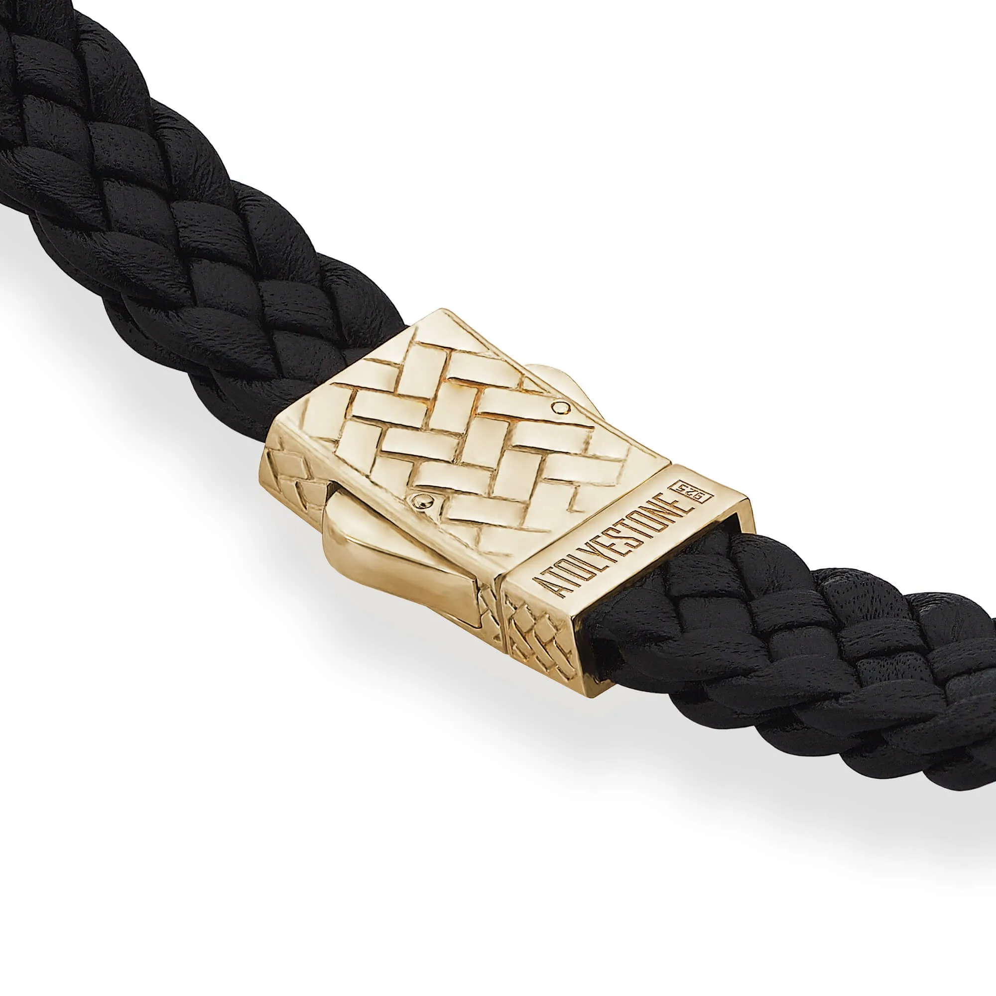 Atolyestone Iconic Leather Bracelet in Silver