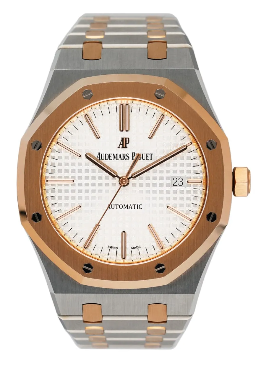 Audemars Piguet Royal Oak 15400SR White Dial Mens Watch Papers