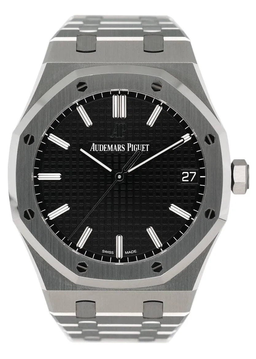 Audemars Piguet Royal Oak 15500ST Black Dial Mens Watch Box Papers