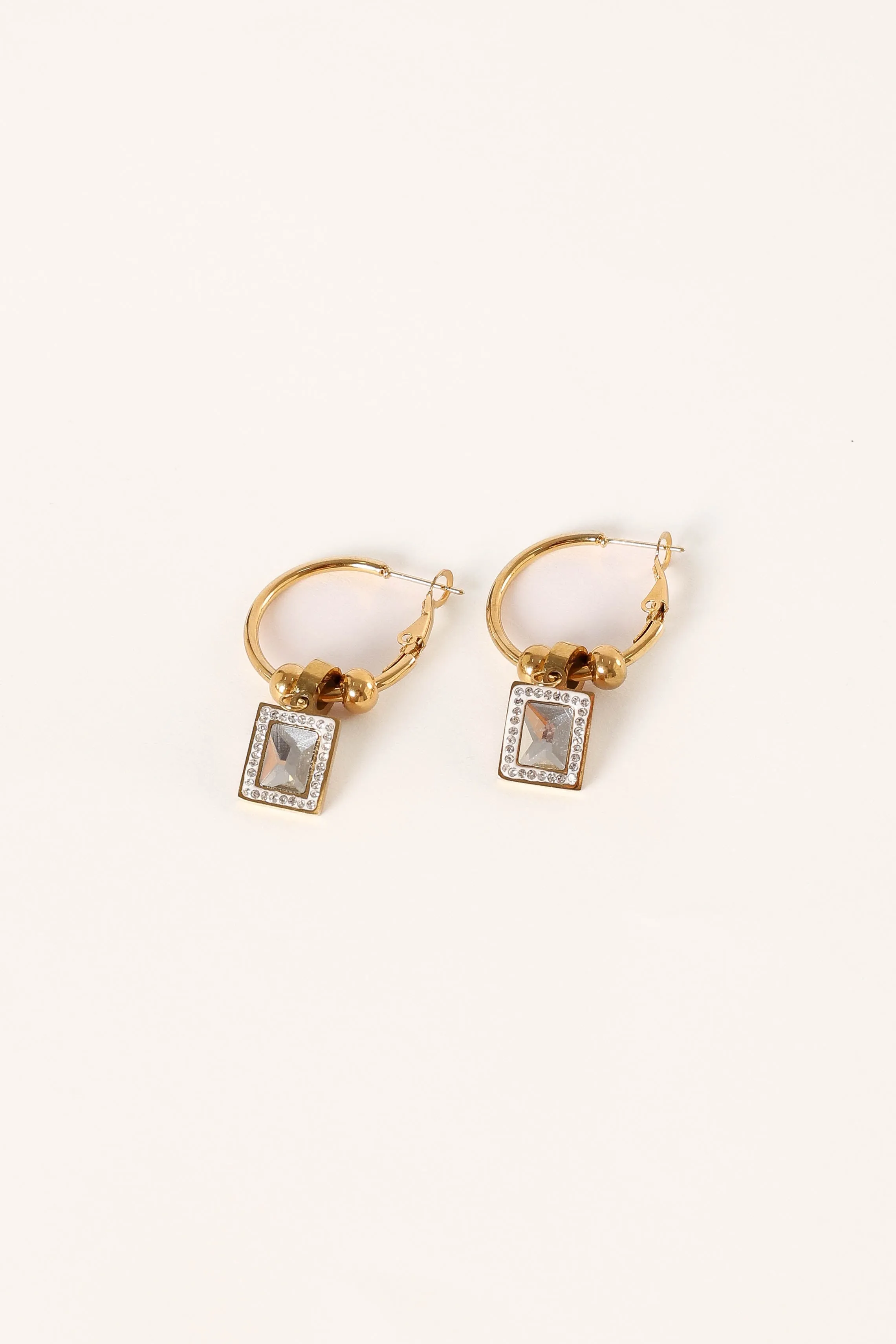 Audrey Charm Hoop Earrings - Gold