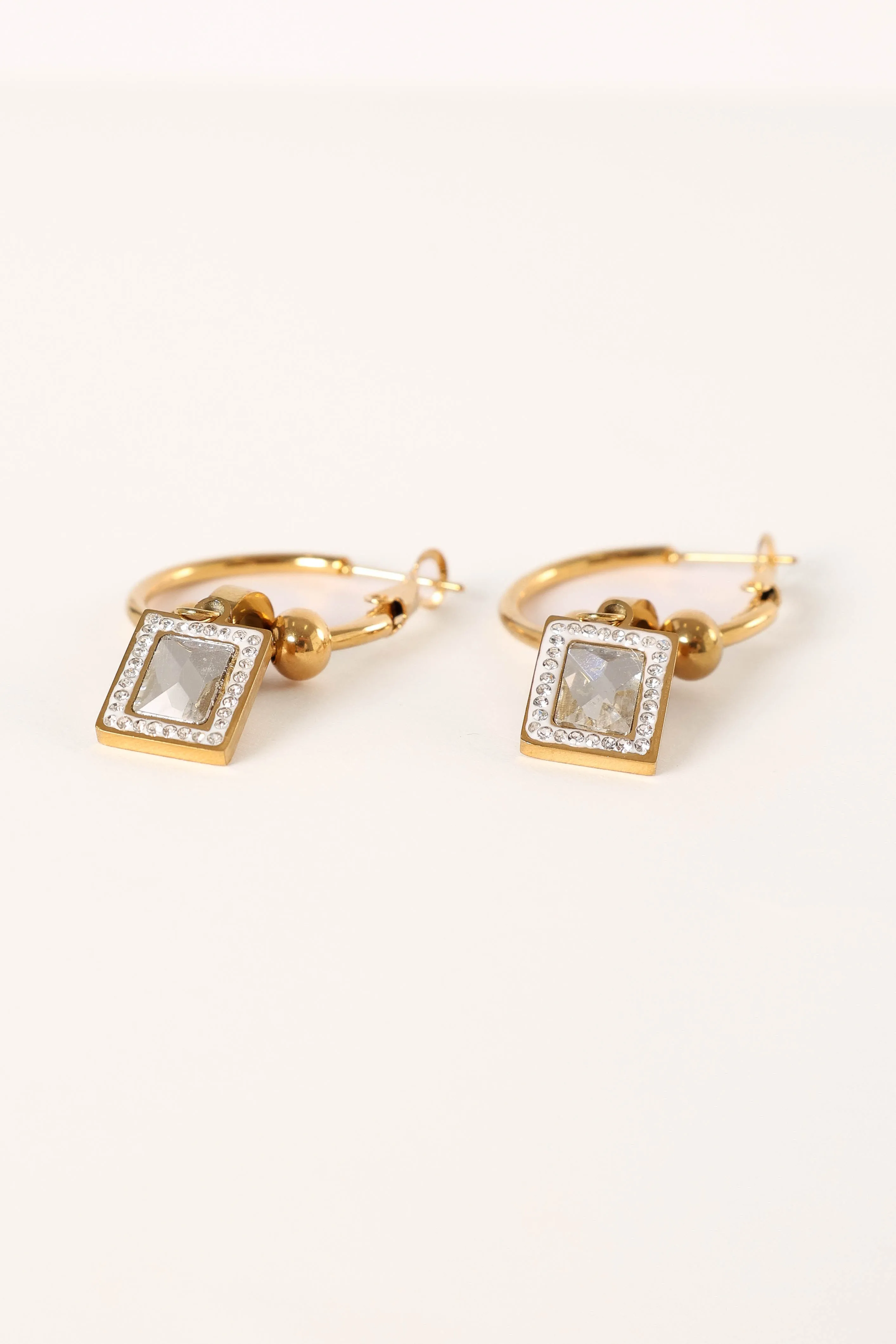 Audrey Charm Hoop Earrings - Gold