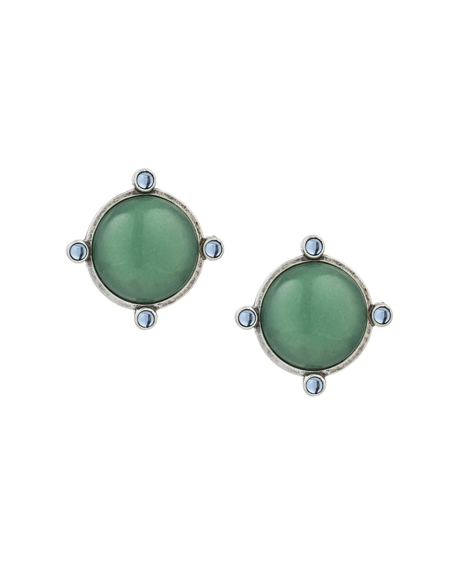 Aventurine Sapphire Cab Earrings