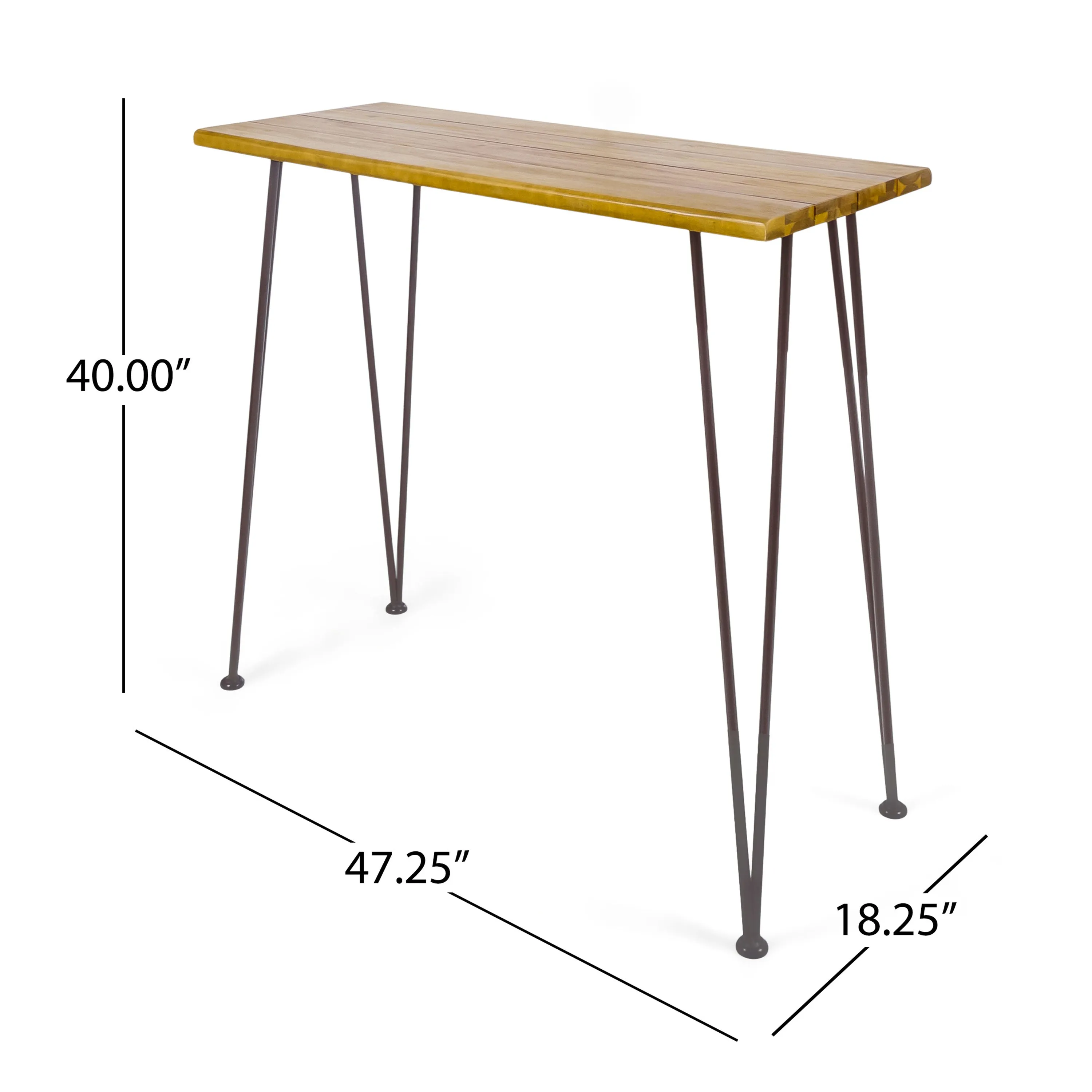 Avy Outdoor Modern Industrial 3 Piece Acacia Wood Bar Set