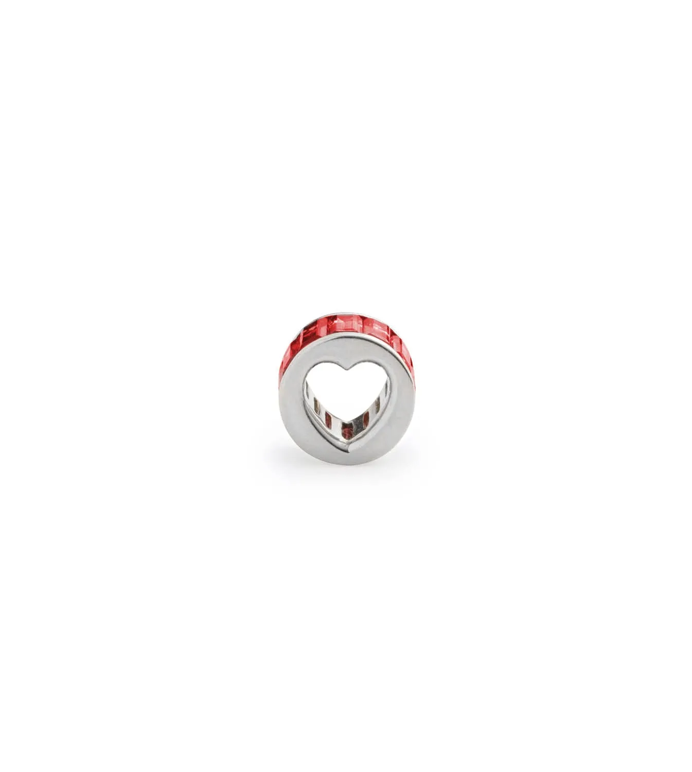 Baguette Ruby -  Love : Heart Beat White Gold