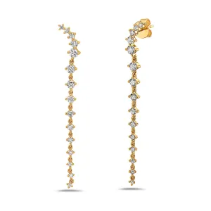 Bassali - "Selene" 14K Yellow Gold Diamond Earrings