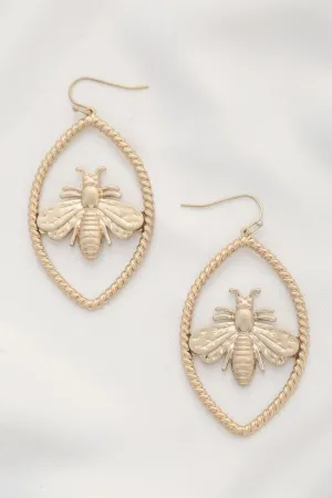 Bee Marquise Shape Dangle Earring