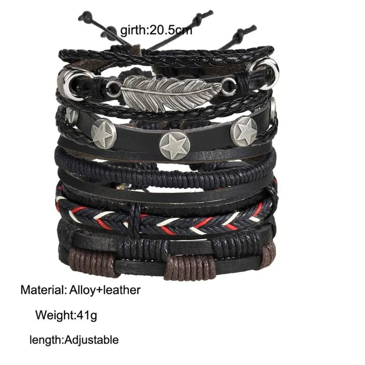 Black Leather Wraps Casual Party Wear Skin Friendly Bracelets