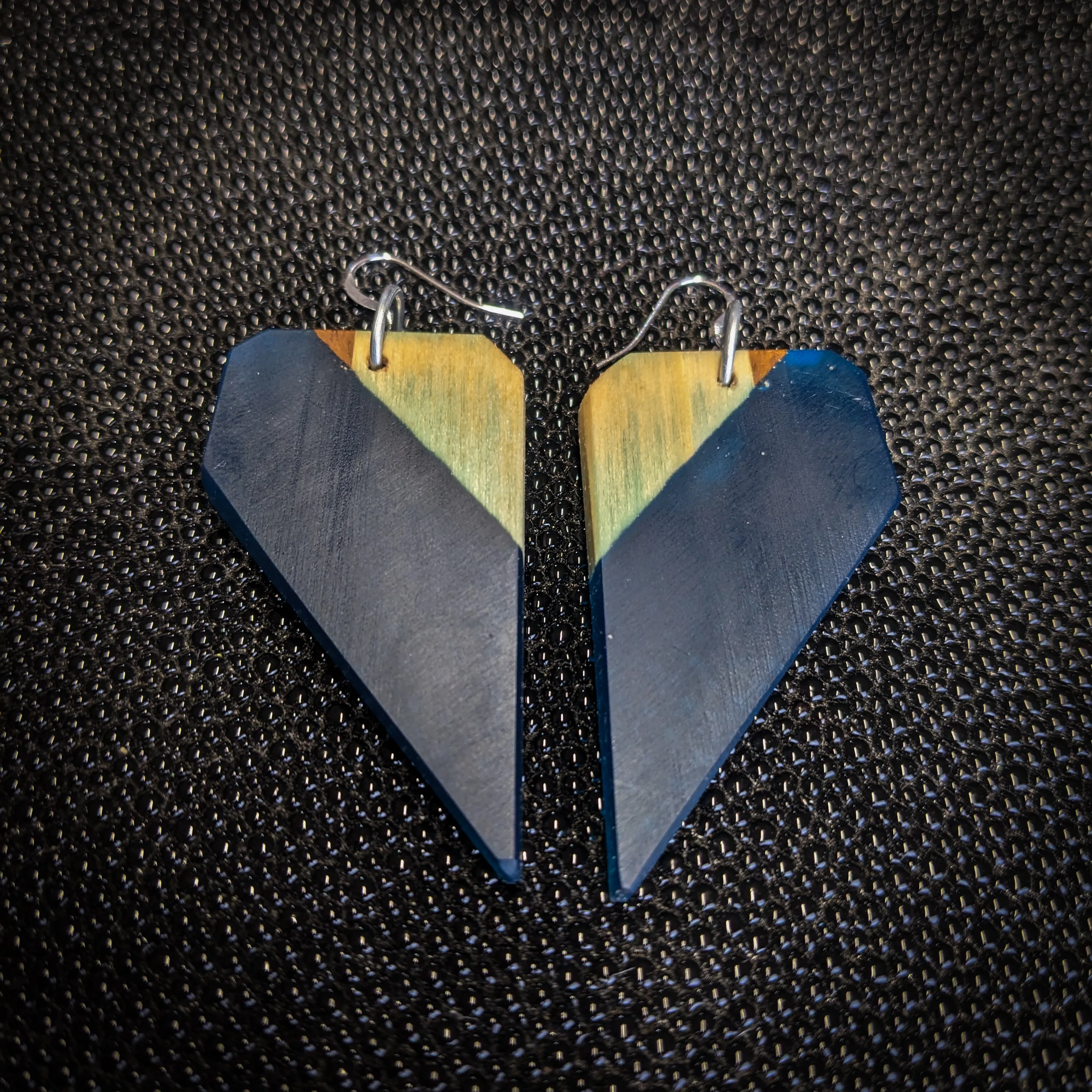 Blue Slant Dangle Earrings