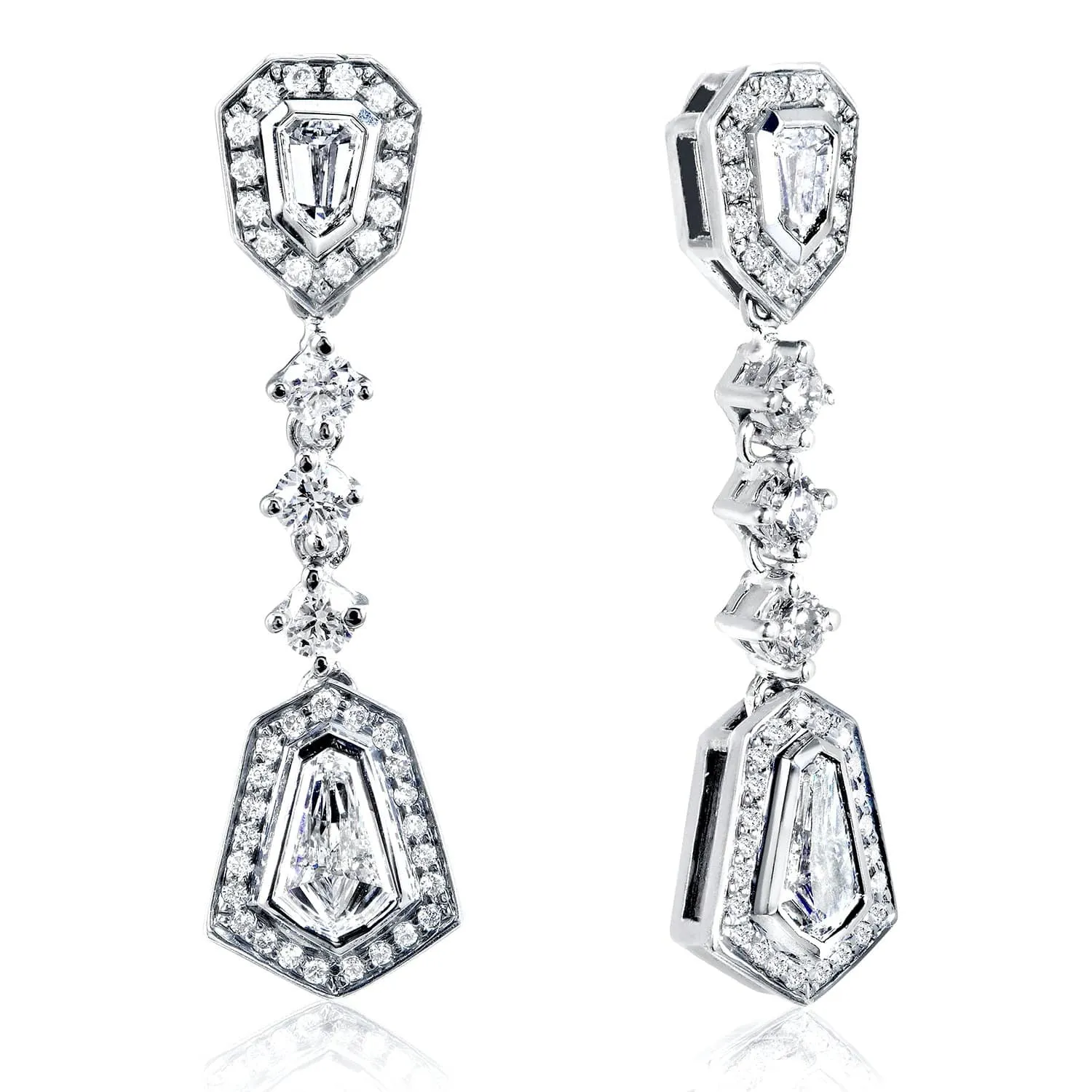 Bullet-cut Diamond Dangles