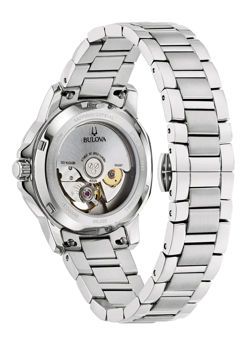 BULOVA LADIES MARINE STAR AUTOMATIC STAINLESS STEEL 96L326