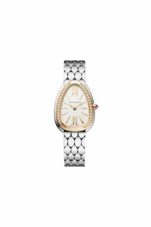 bvlgari serpenti seduttori 33mm stainless steel/18k rose gold with diamonds ladies watch ref. 103143