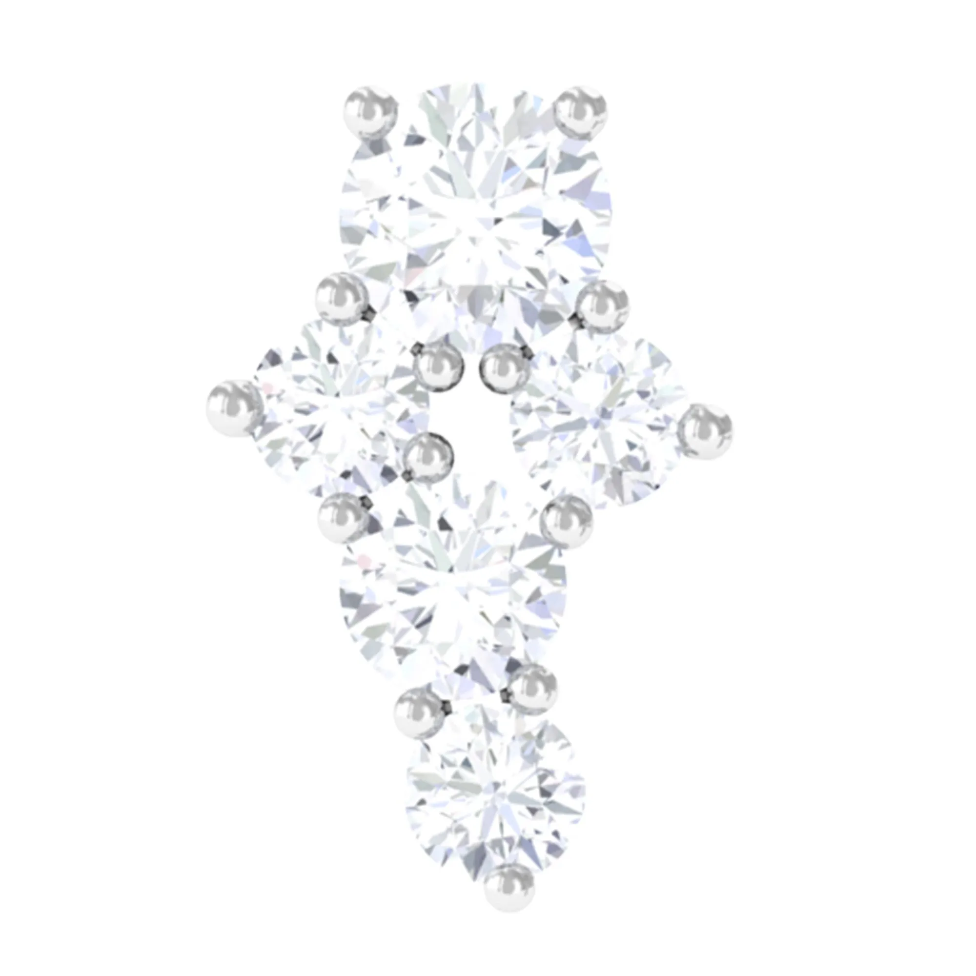 Certified Round Moissanite Cluster Cartilage Earring