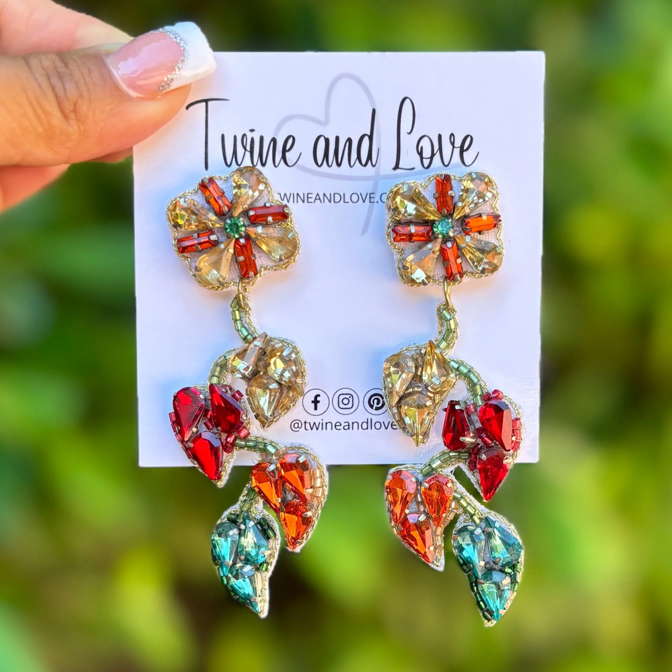 Chili Jeweled Bead Earrings