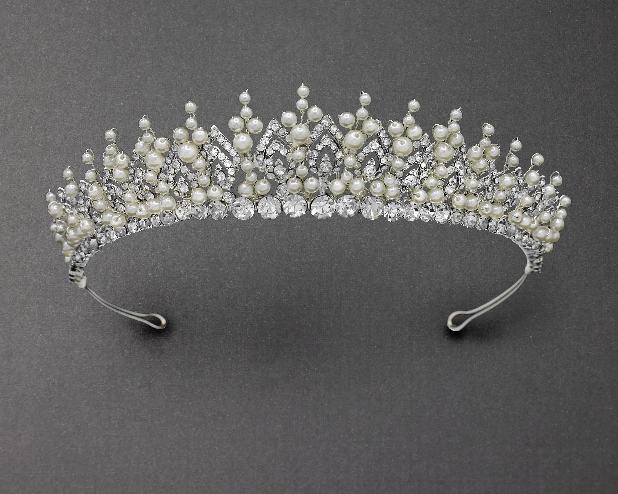 Classic Ivory Pearl and Crystal Tiara