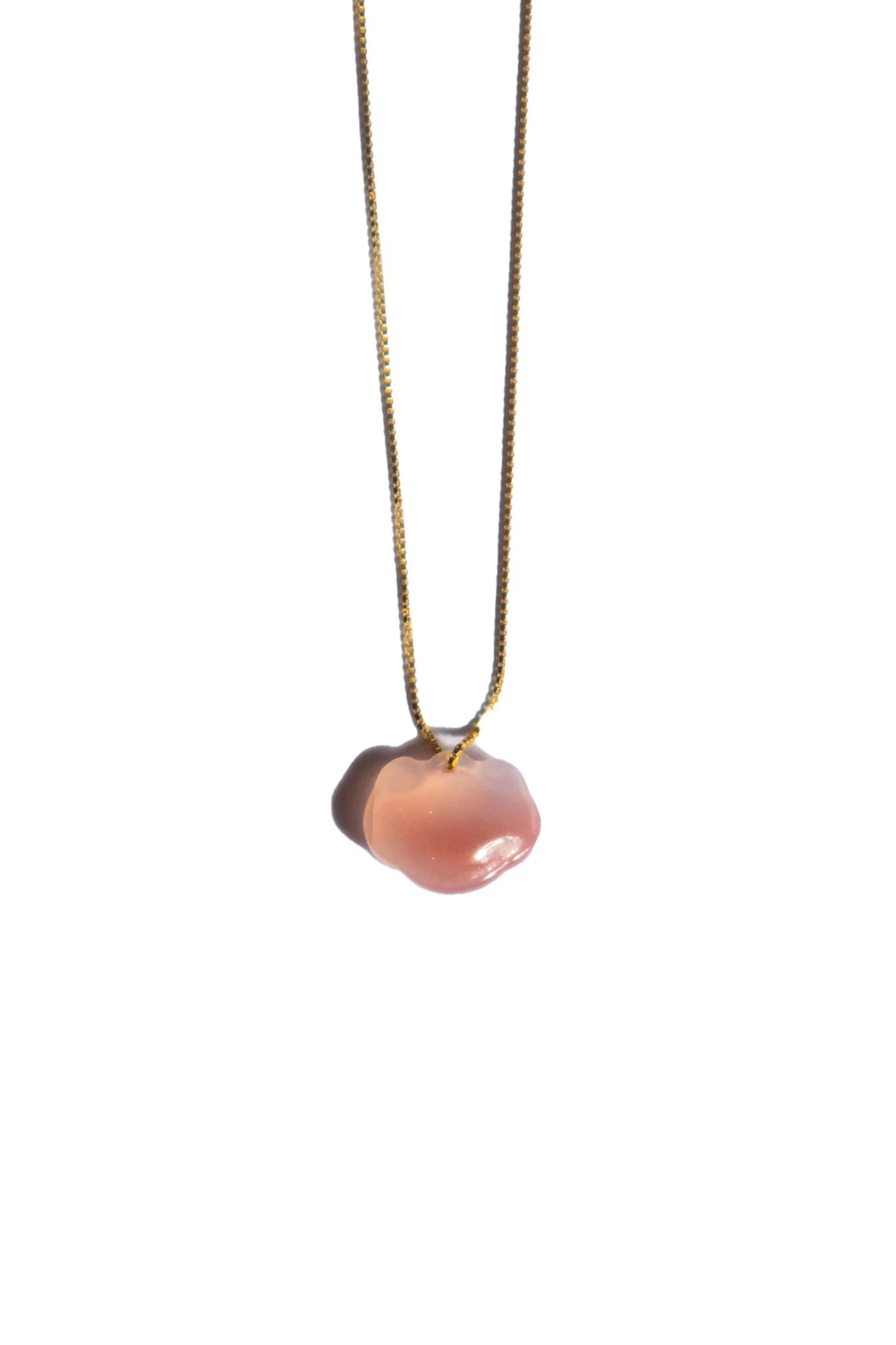 Cloud — Pink agate pendant necklace