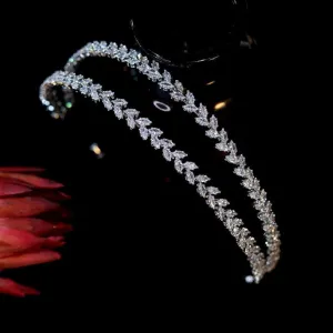 Cubic Zirconia Wedding Bridal Headband  Tiara