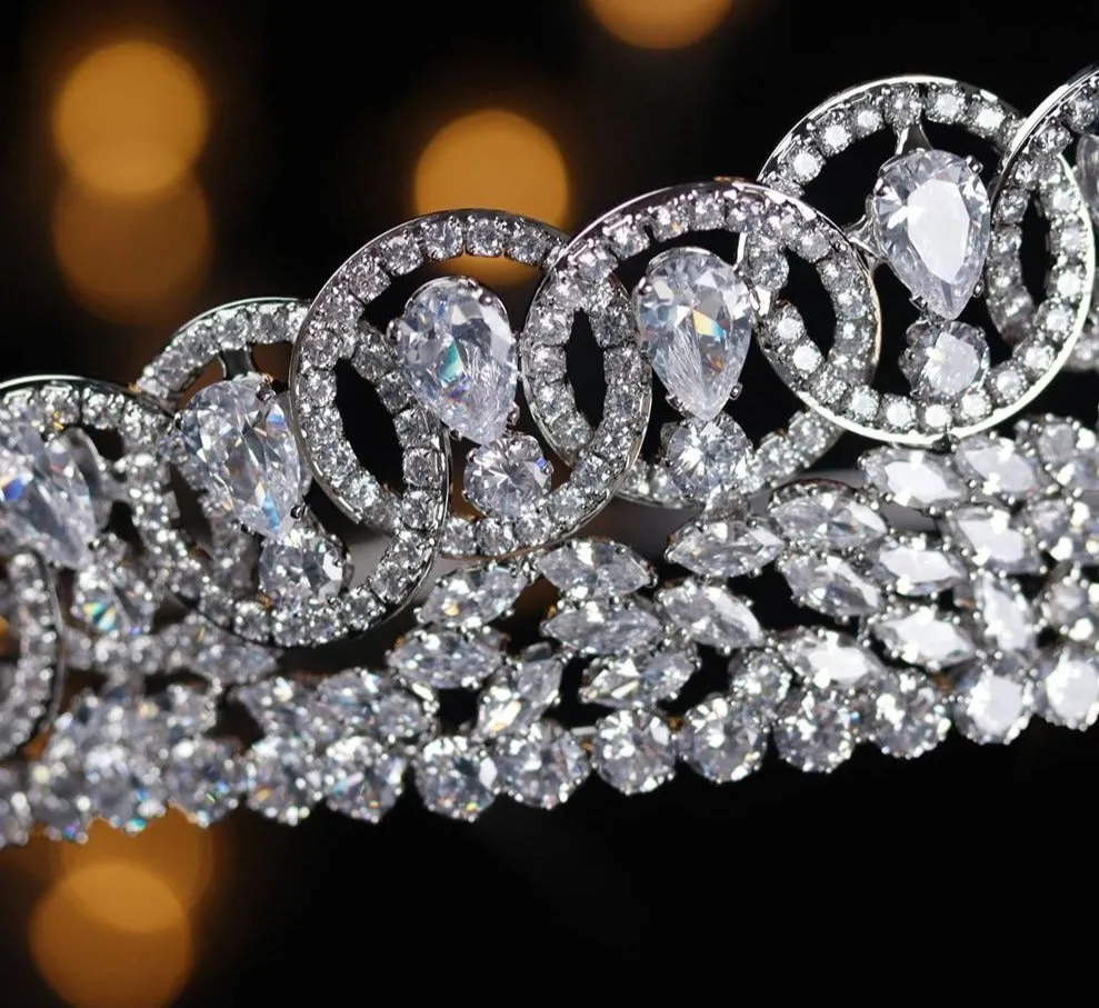 Cubic Zirconia Wedding Bridal Tiaras and Crowns Zircon Pageant Accessories