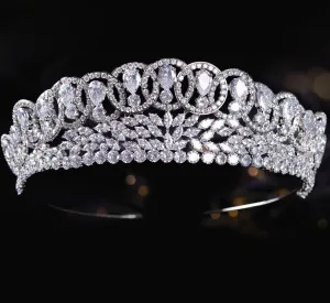 Cubic Zirconia Wedding Bridal Tiaras and Crowns Zircon Pageant Accessories