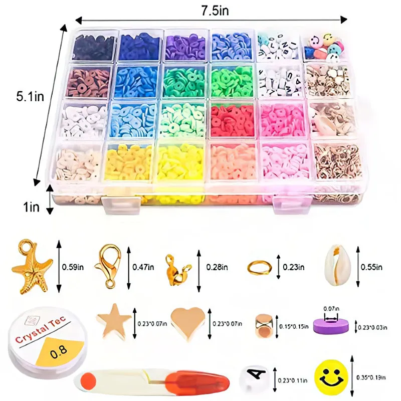 Cute Clay Polymer Beads Kit Box For Bracelet Jewelry Making