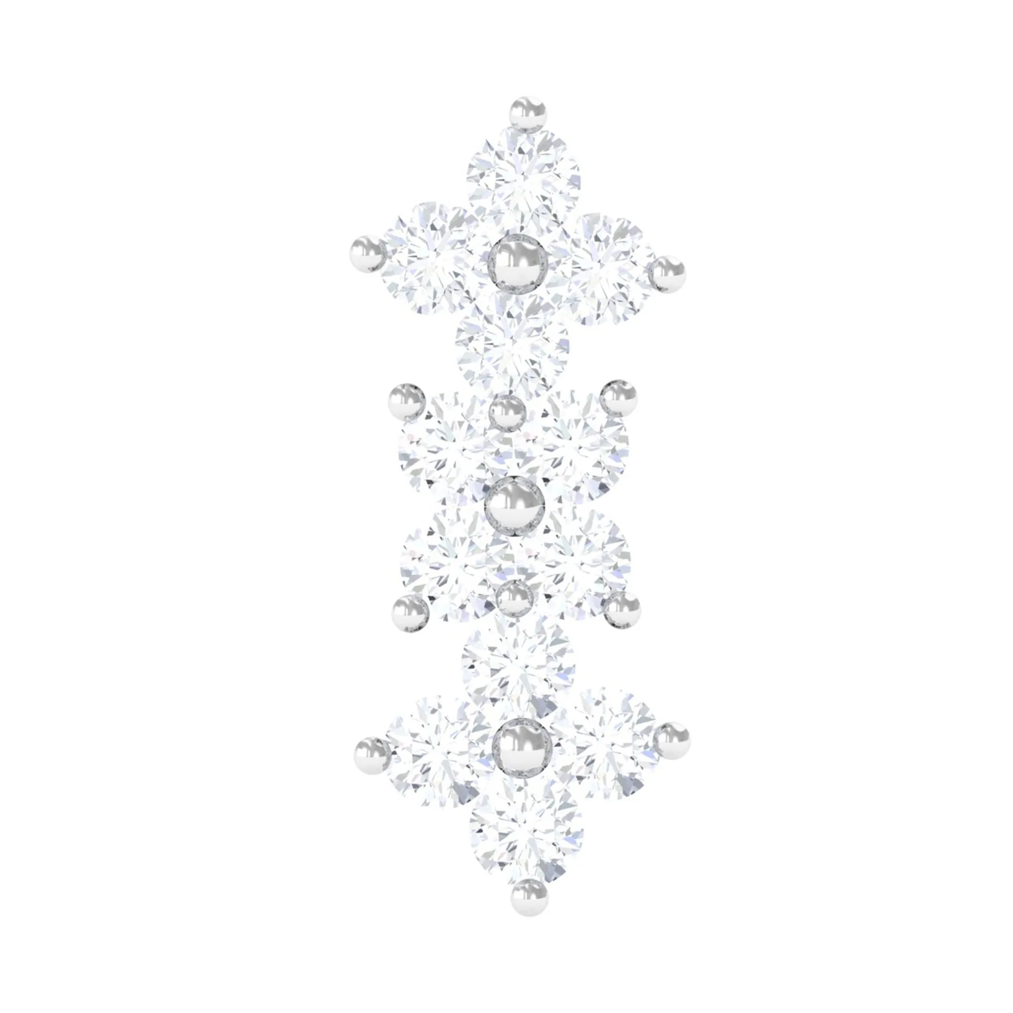 Dainty Moissanite Flower Helix Crawler Earring