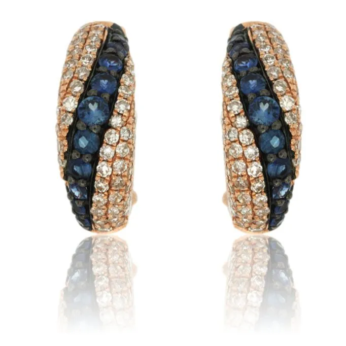 Diamond & Sapphire Huggie Hoop Earrings