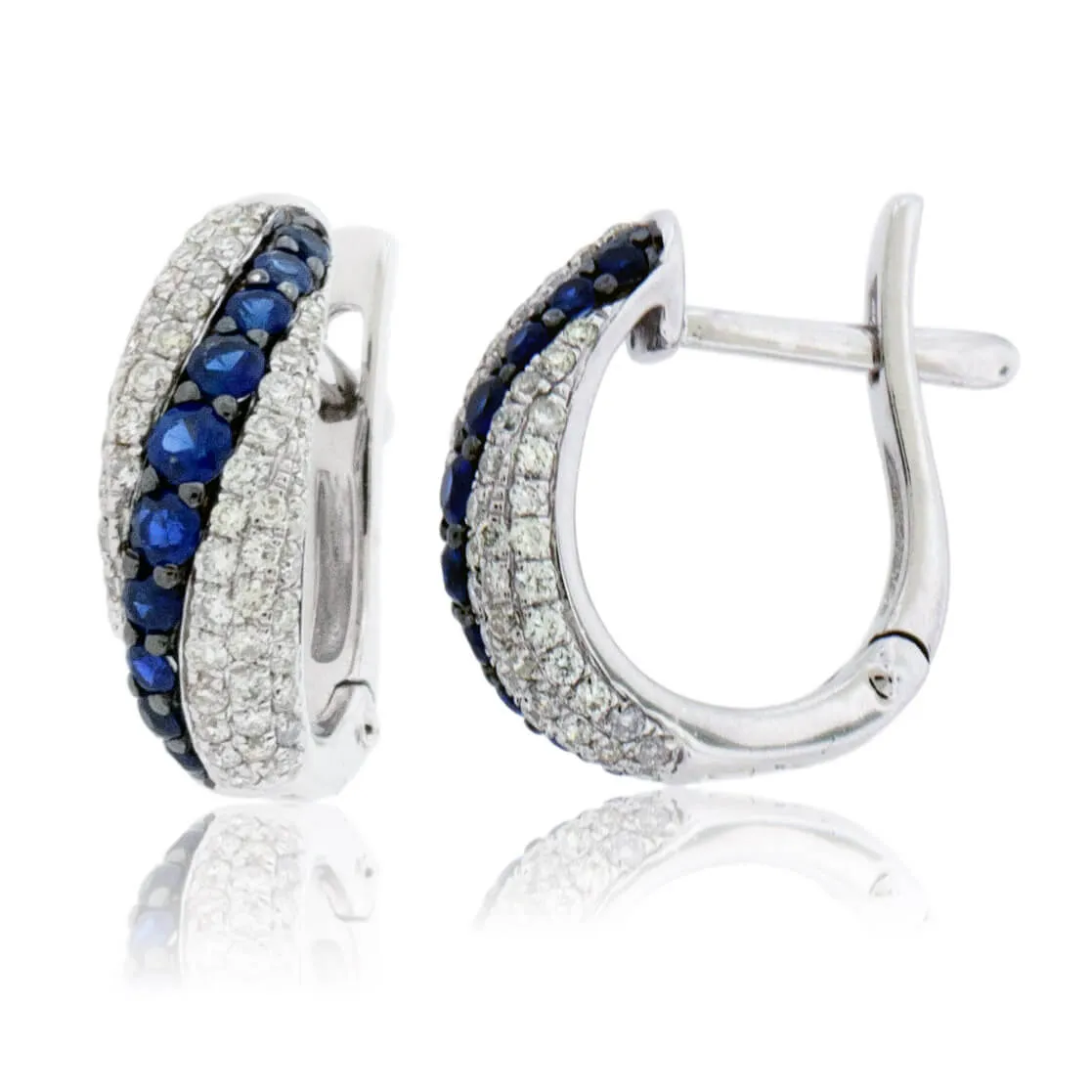 Diamond & Sapphire Huggie Hoop Earrings