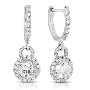 Diamond Halo Dangle Eerrings