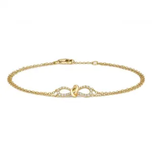 Diamond Jewellery 9ct Gold Diamond Bow Bracelet BDQ021