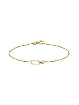 Diamond OG Link Yellow Gold Bracelet