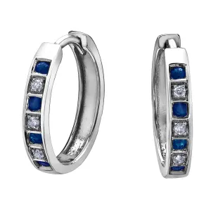 Diamond Sapphire Huggie Earrings