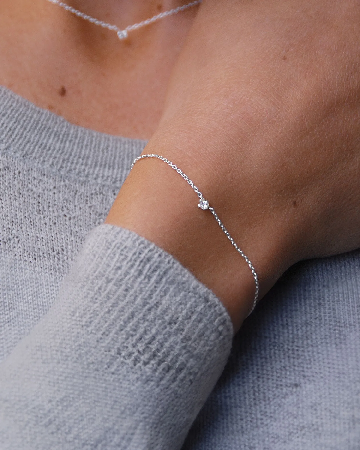 Diamond Sky drop bracelet silver