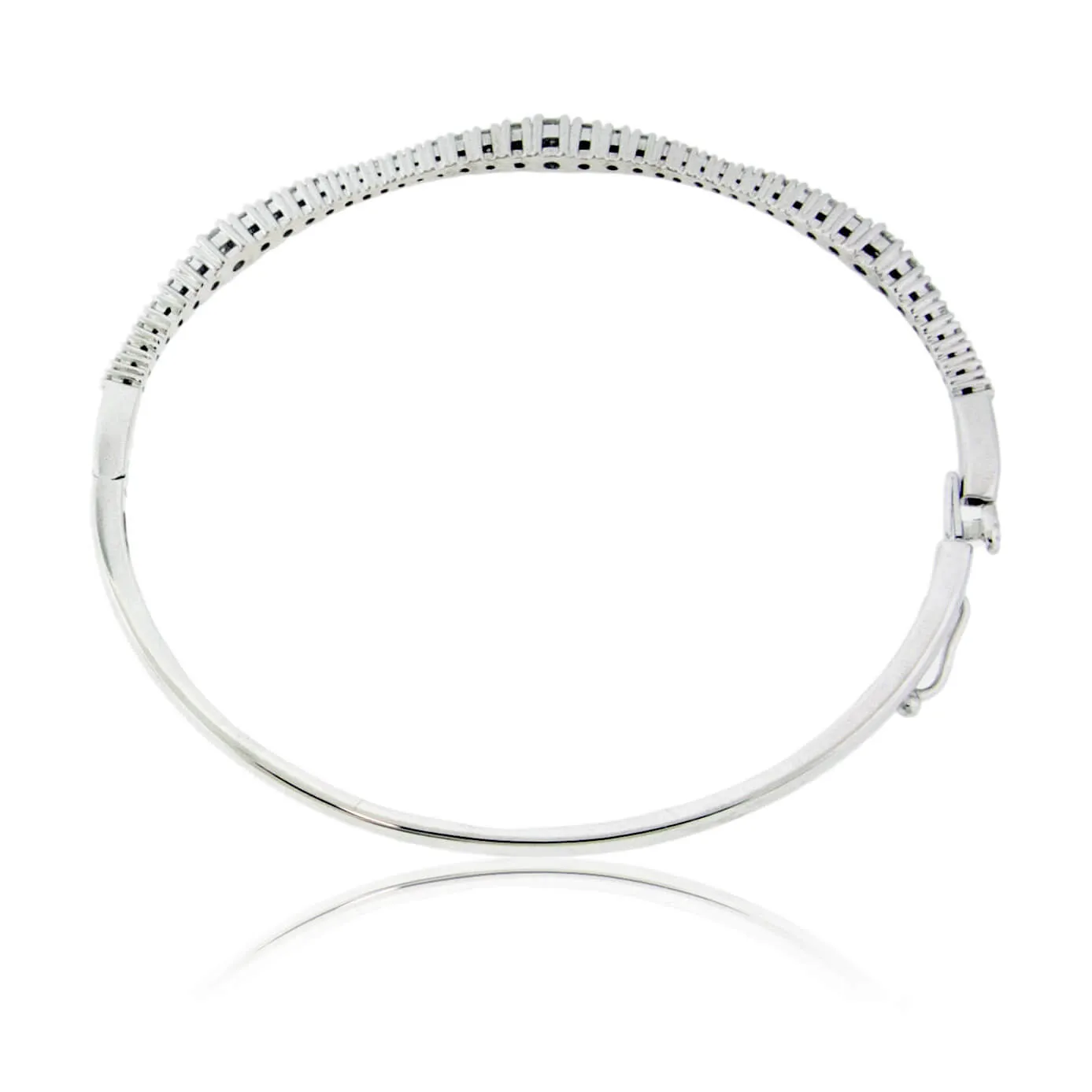 Diamond Wave Hinged Bangle Bracelet