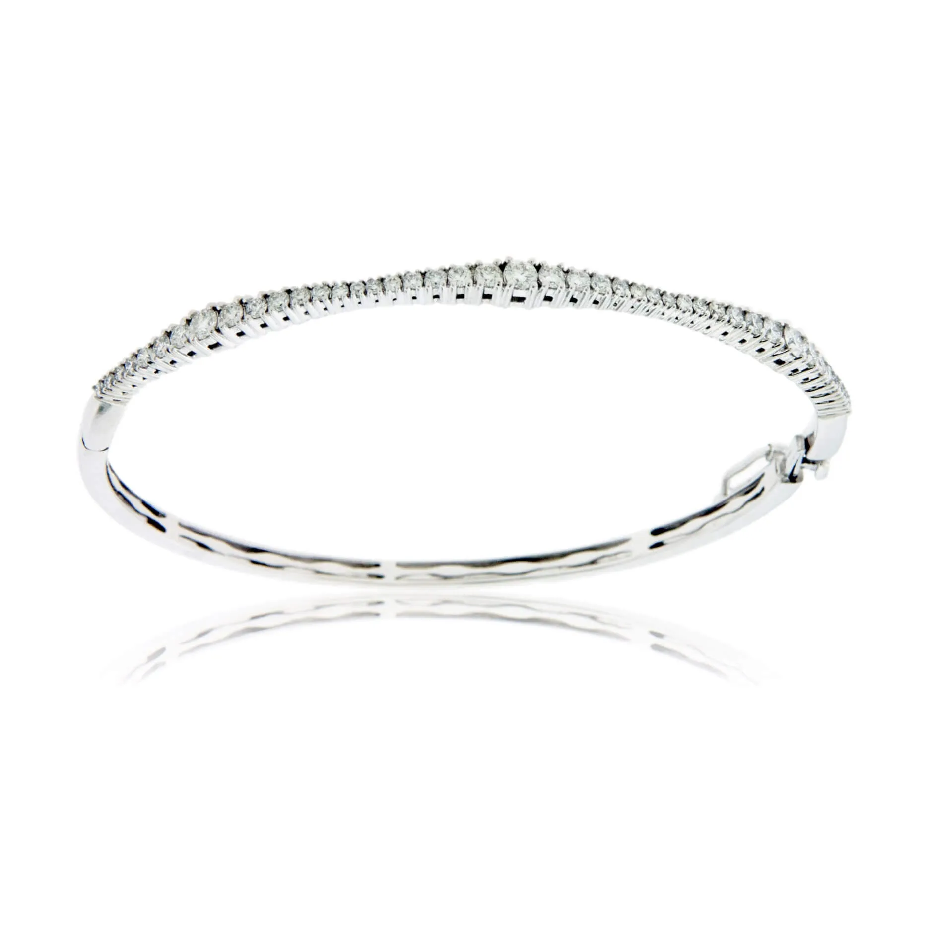 Diamond Wave Hinged Bangle Bracelet