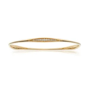 Diamond Yellow Gold Stacking Bangle