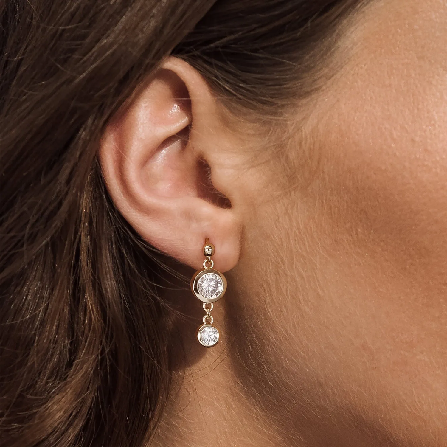 Double Moissanite Thick Hoop Earrings