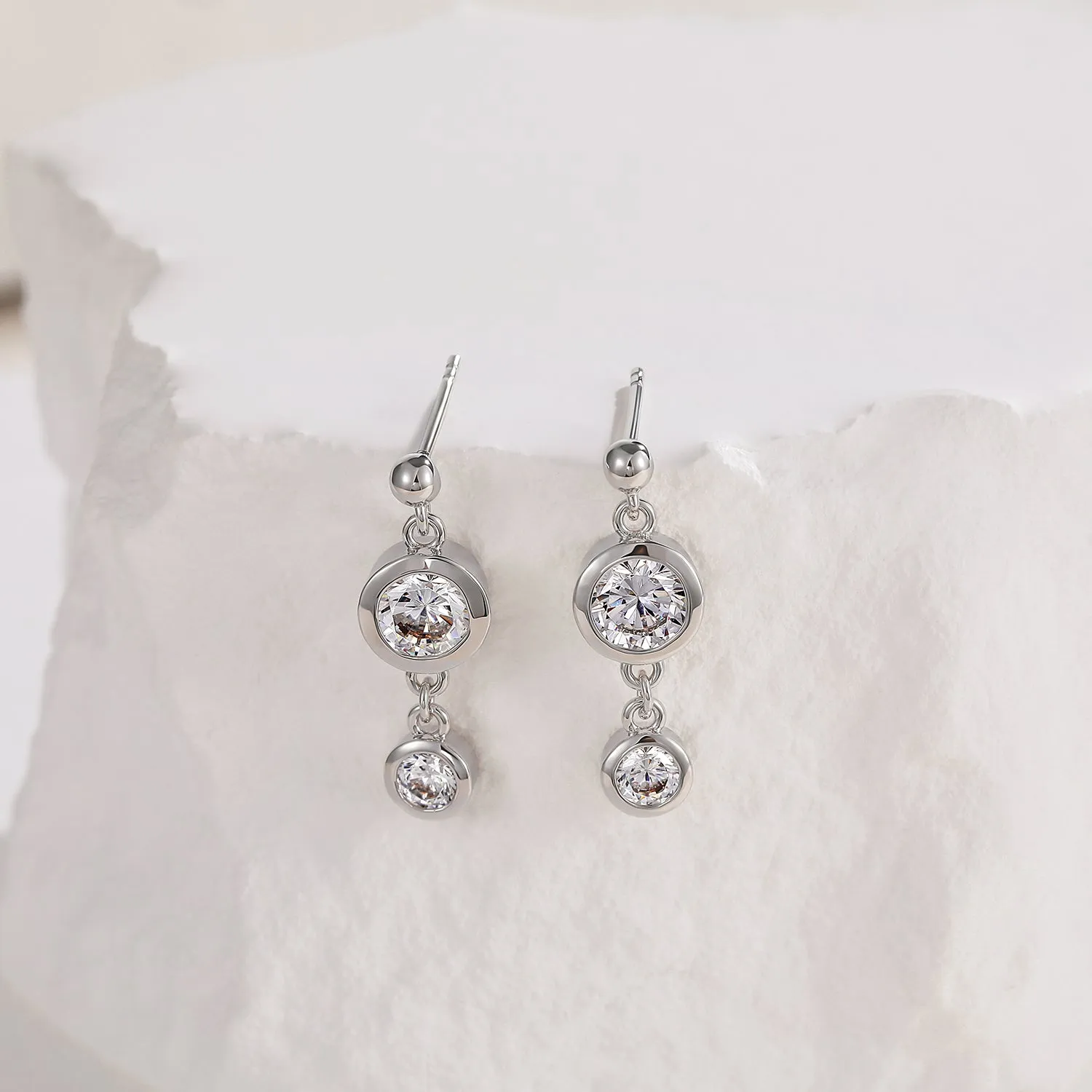 Double Moissanite Thick Hoop Earrings