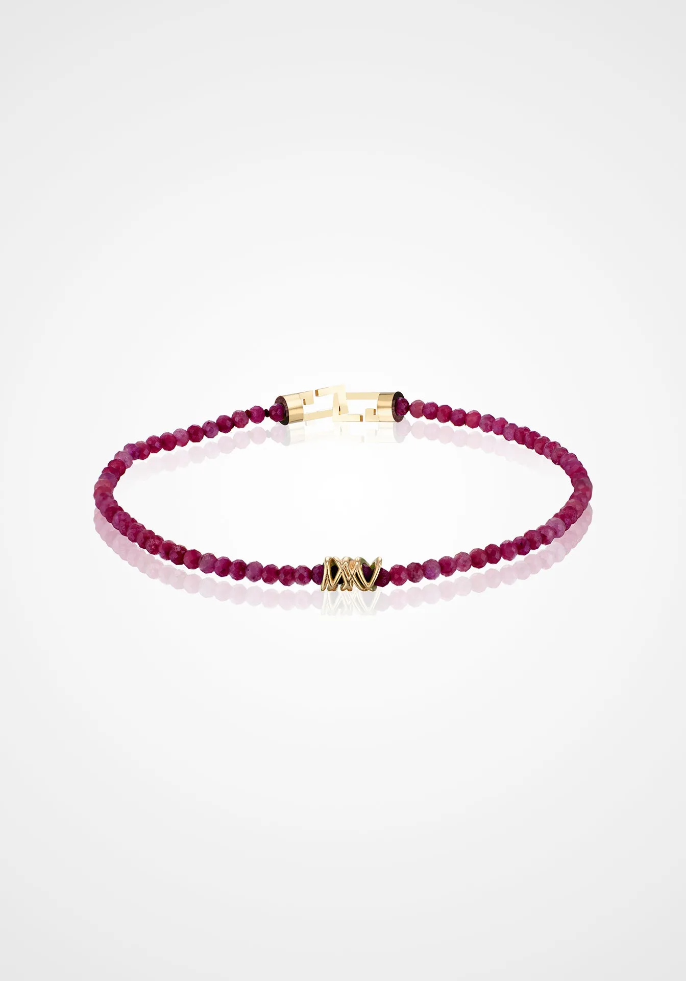 Drizzle, 14K Yellow Gold   Micro Ruby Bracelet