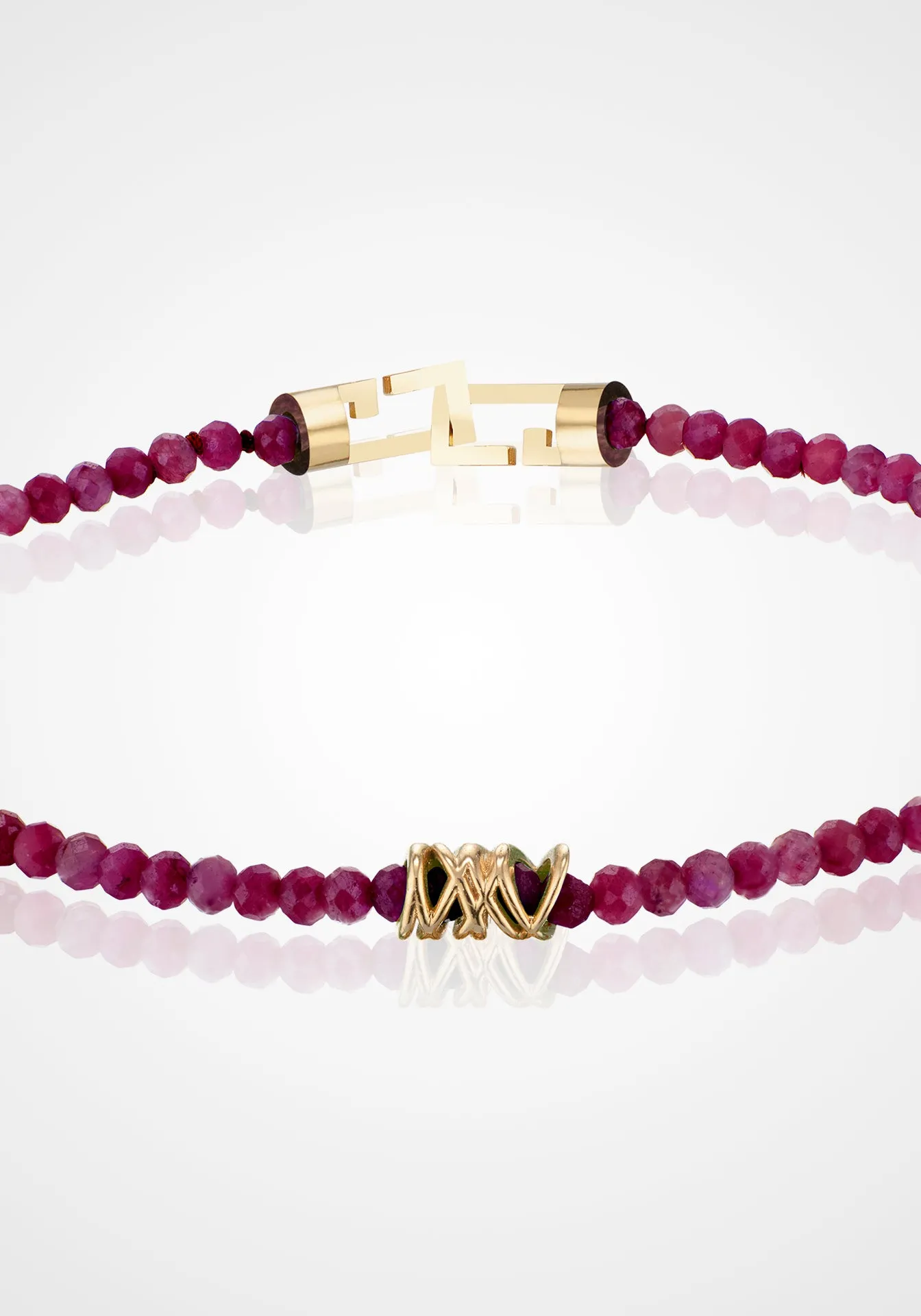 Drizzle, 14K Yellow Gold   Micro Ruby Bracelet