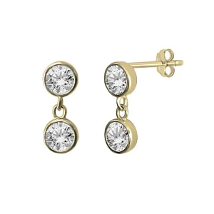 Drop CZ Stud Earrings