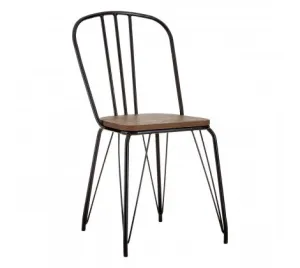 Elm Wood And Metal High Back Chair