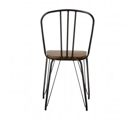 Elm Wood And Metal High Back Chair