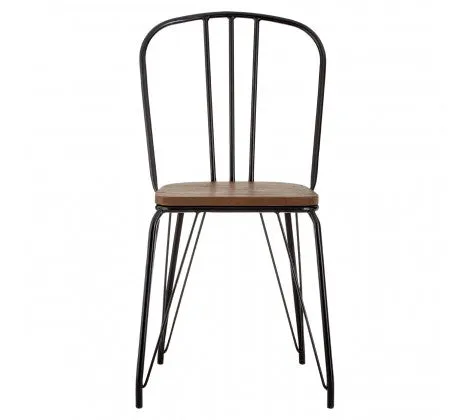 Elm Wood And Metal High Back Chair