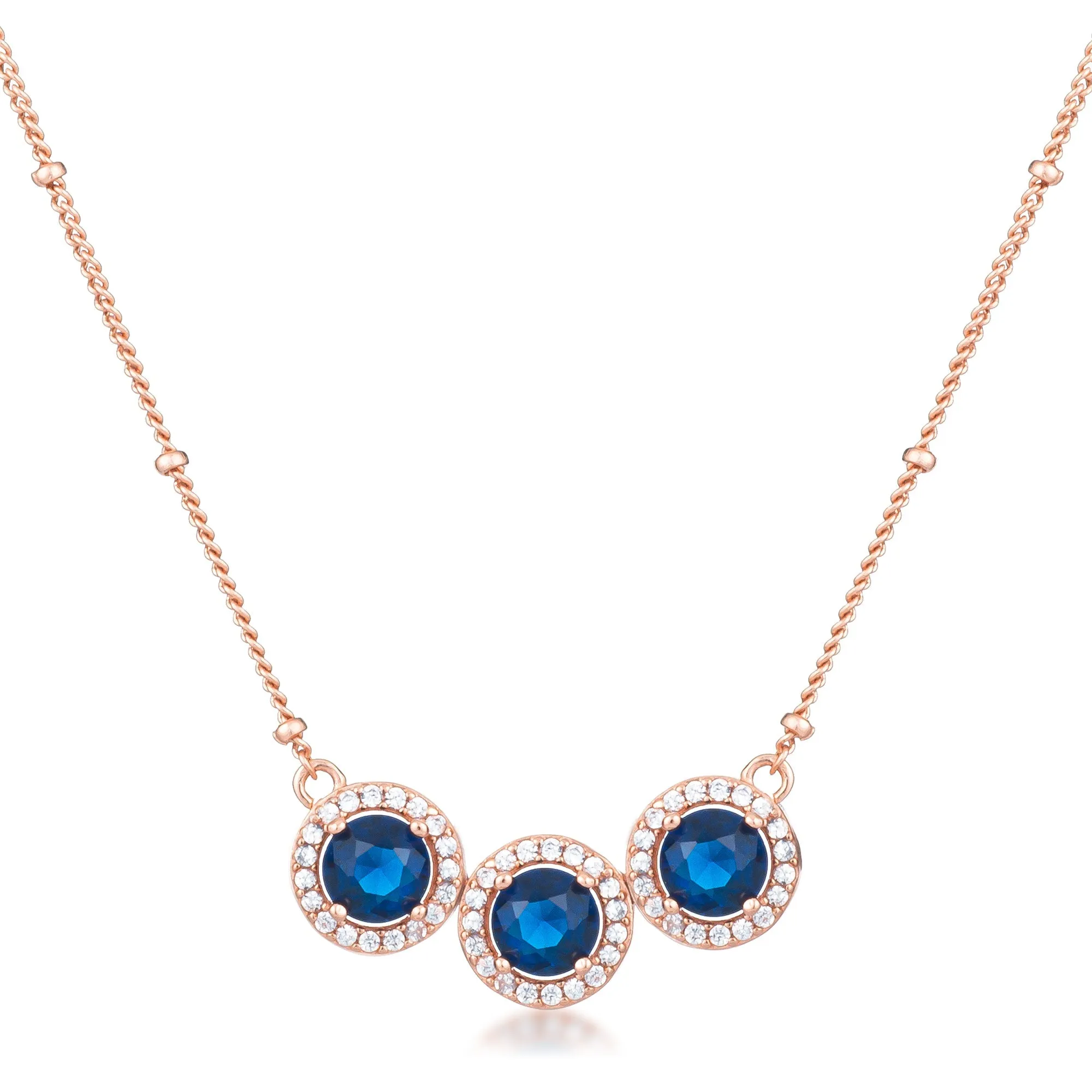 Emily Rose Gold Sapphire Halo Pendant | 6.9ct