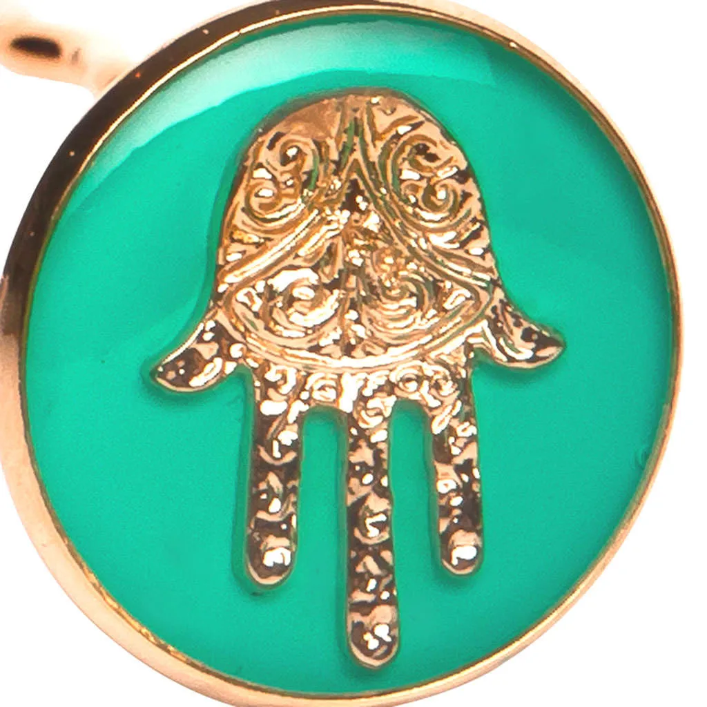 Enamel Hamsa Hand Charm Hair Pin