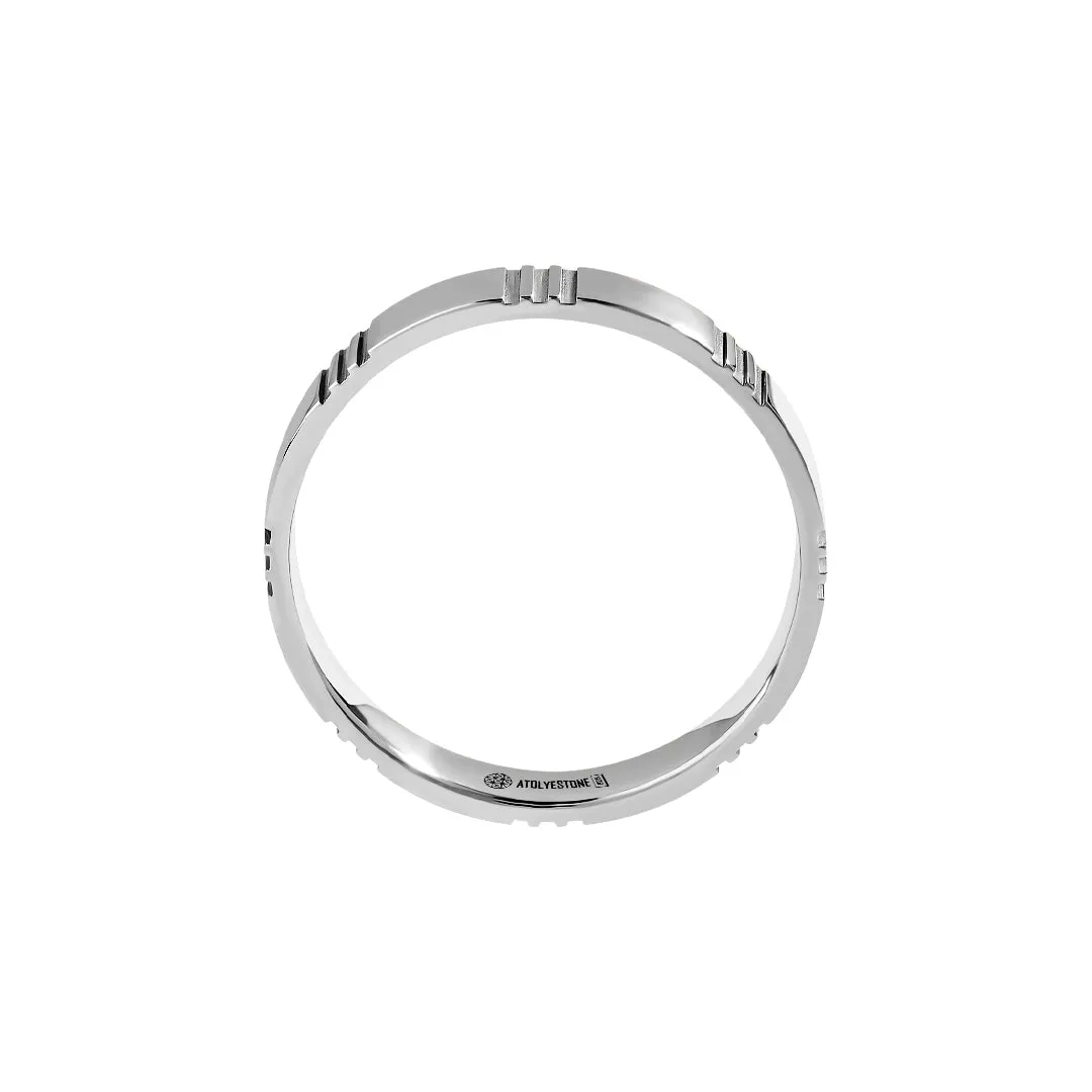 Etched Band Ring in Silver