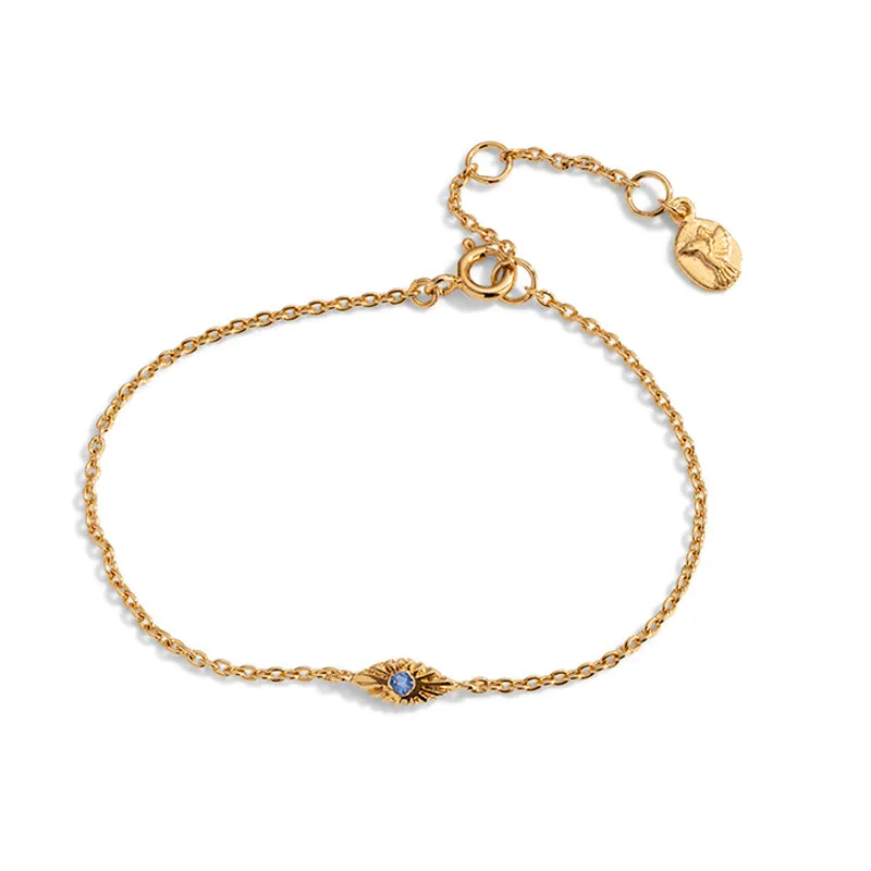 Evil Eye Bracelet, Blue Sapphire, Gold